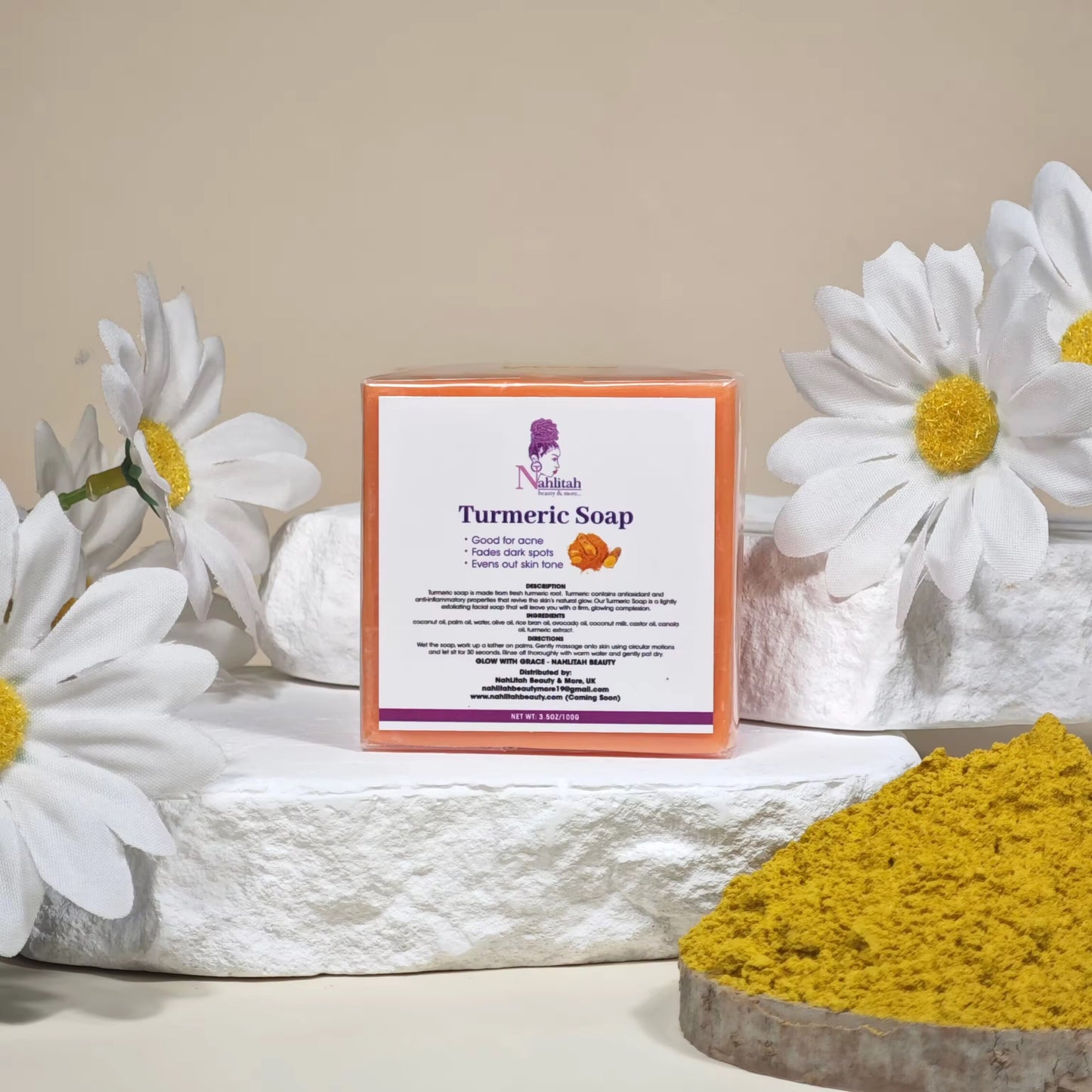 Turmeric Glow Soap - Natural Brightening & Anti-Acne Bar 3 and 6 Count