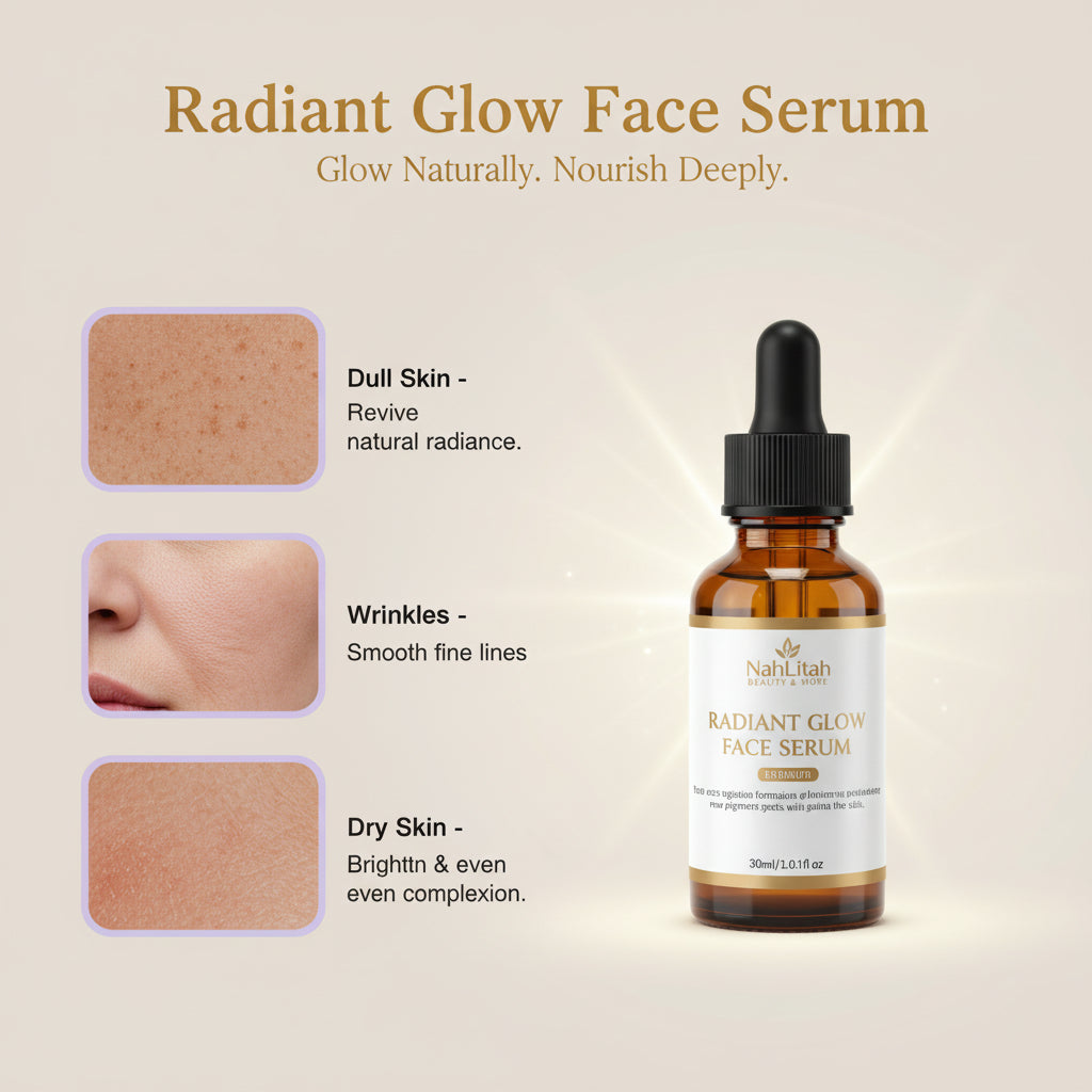 Radiant Glow Face Serum – Brightening & Moisturizing with Arbutin, Aloe Vera & Vitamin C (30ml)