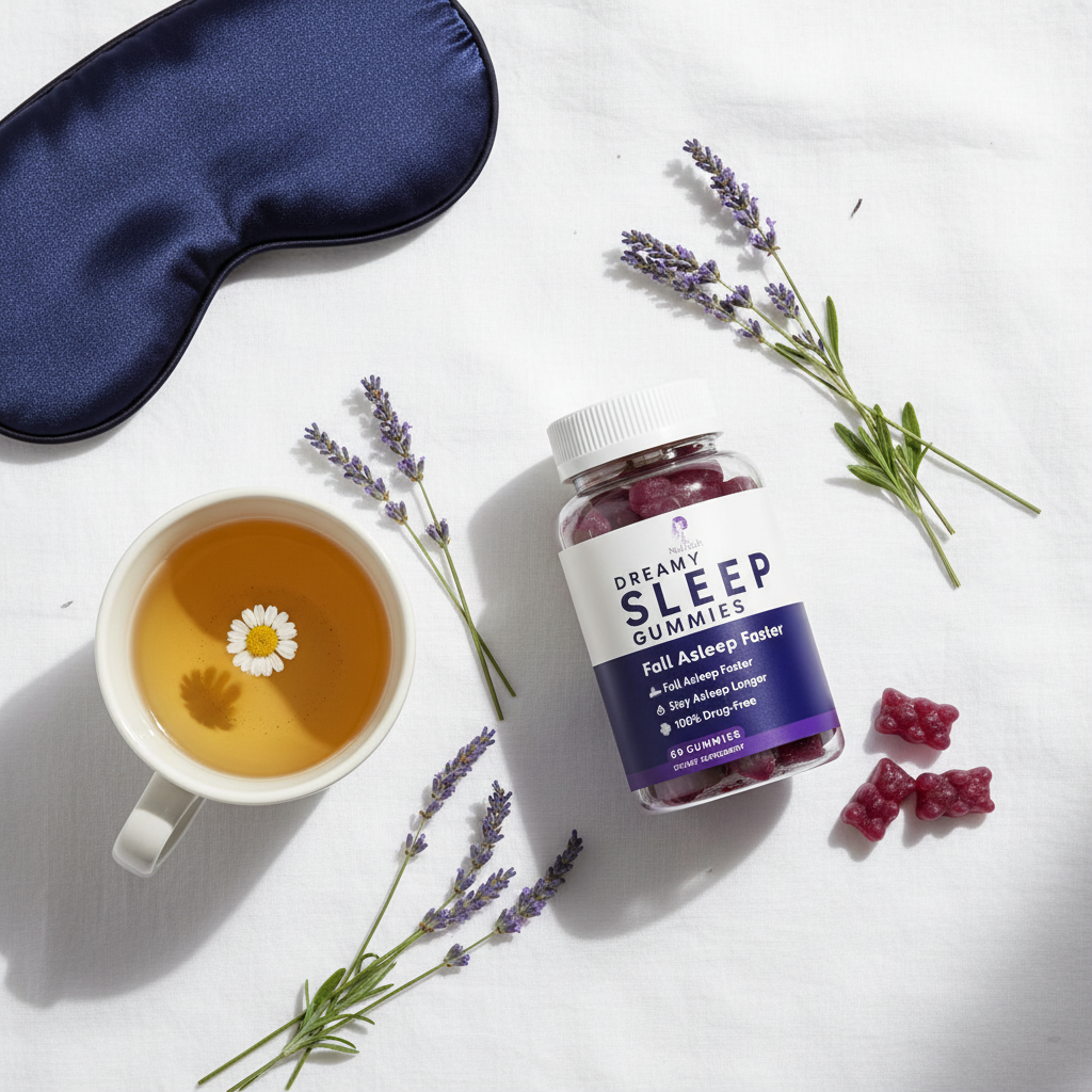 Dreamy Sleep Gummies Flat Lay